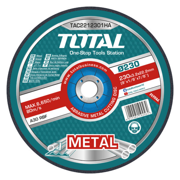 Abrasive metal cutting disc
